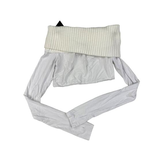 The Kript - Binita Off Shoulder Sweater in White - Picture 3 of 4